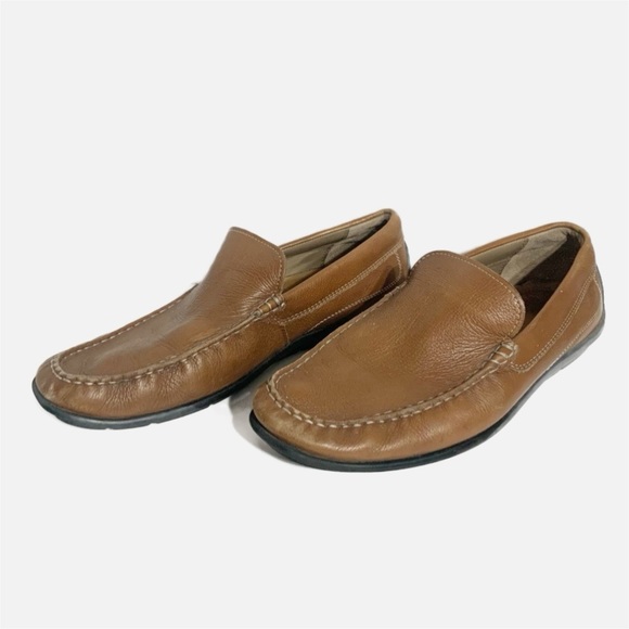 Ecco Classic Leather Slip On Driving Loafer Latex Soles Comfort EU 44 US 10-10.5 - Picture 1 of 11